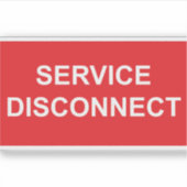 Service Disconnect Sticker (Voorkant)