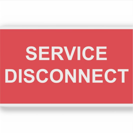 Service Disconnect Sticker (Voorkant)