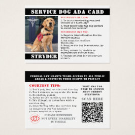 Service Dog ADA Kaarten Foto ID Badge Professionee Visitekaartje