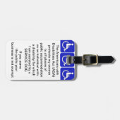Service Dog ADA Law Label Bagagelabel (Voorkant horizontaal)