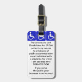 Service Dog ADA Law Label Bagagelabel (Voorkant verticaal)