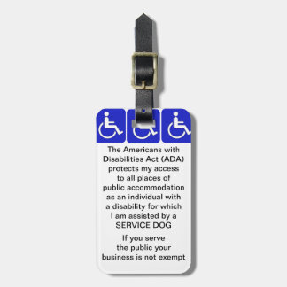 Service Dog ADA Law Label Bagagelabel