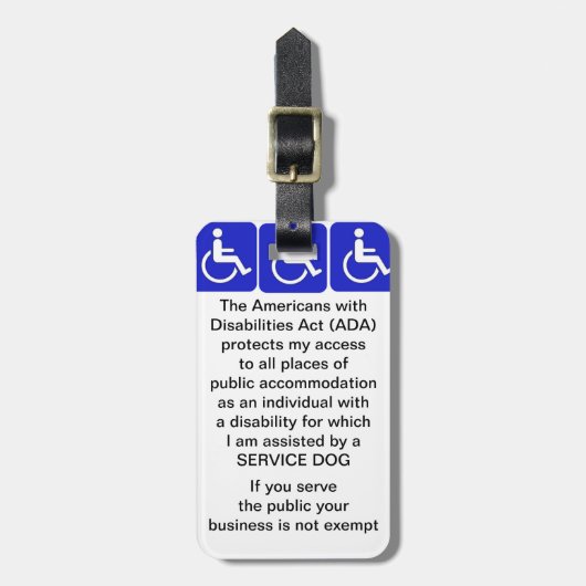 Service Dog ADA Law Label Bagagelabel (Voorkant verticaal)