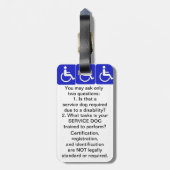 Service Dog ADA Law Label Bagagelabel (Achterkant verticaal)