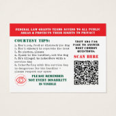 Service Dog ADA Wet Kaarten Rode Foto ID Badge Visitekaartje (Achterkant)