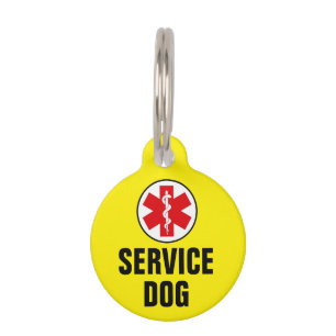Service Dog Animal Medical Alert-symbool geel Huisdierpenning