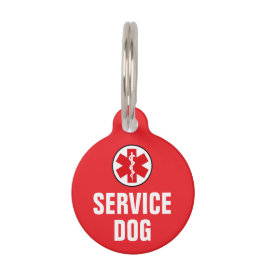 Service Dog Animal Medical Alert Symbool rood Huisdierpenning