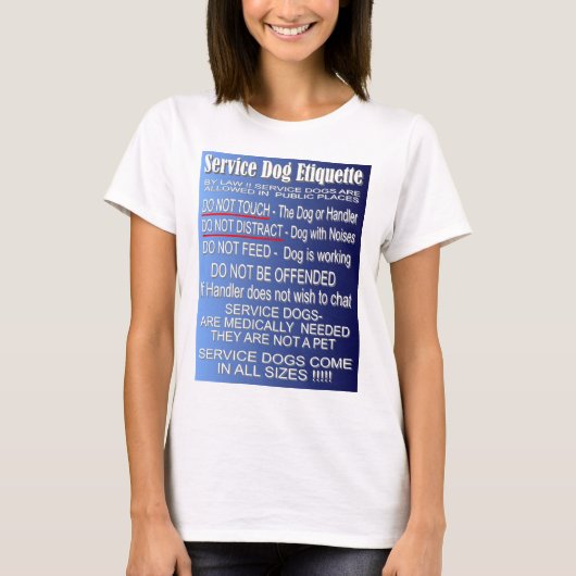 Service Dog Etiquette - Basics T-shirt (Voorkant)