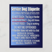 Service Dog Etiquette Briefkaart (Voorkant)