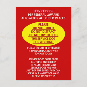 Service Dog Etiquette Briefkaart