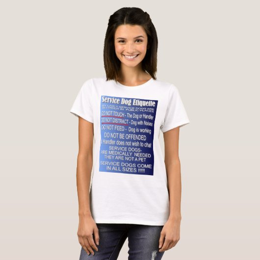 Service Dog Etiquette - Front Design T-shirt (Voorkant volledig)