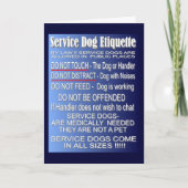 Service Dog Etiquette Kaart (Voorkant)