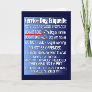 Service Dog Etiquette Kaart