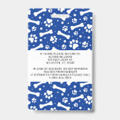 Service Dog Foto-ID - Aangepaste blauwe pagina-afd Badge (Achterkant)