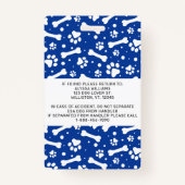 Service Dog Foto-ID - Aangepaste blauwe pagina-afd Badge (Achterkant)