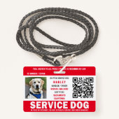 Service Dog Foto ID QR Code Badge (Voorkant met draagriem)