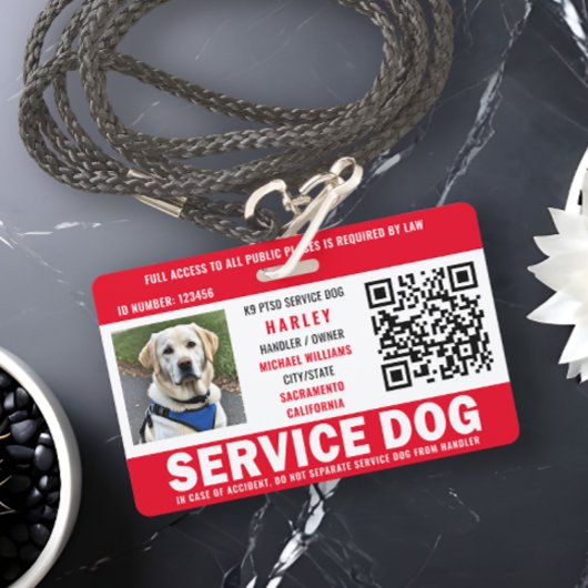 Service Dog Foto ID QR Code Badge