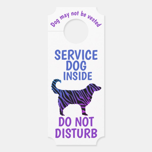Service Dog Hotel Room door Hanger (Voorkant)