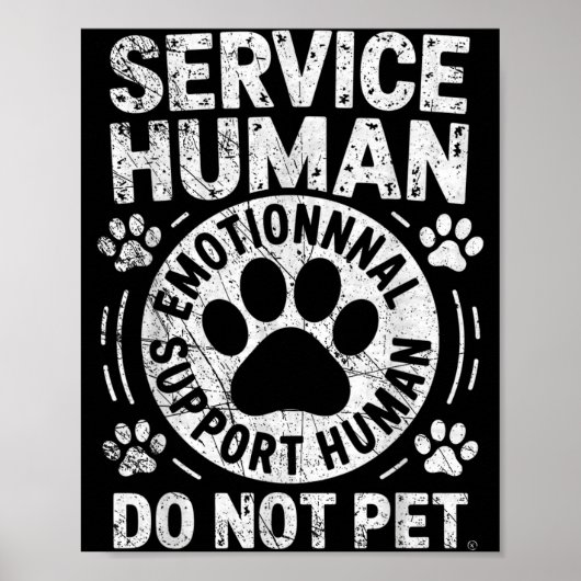 Service Dog Human Do Not Pet Funny Rescue Dog Owne Poster (Voorkant)