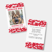 Service Dog-ID Aangepaste rode verf afdrukken Foto Badge (Voor- en achterkant)