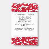 Service Dog-ID Aangepaste rode verf afdrukken Foto Badge (Achterkant)