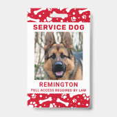 Service Dog-ID Aangepaste rode verf afdrukken Foto Badge (Voorzijde)