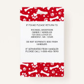 Service Dog-ID Aangepaste rode verf afdrukken Foto Badge (Achterkant)