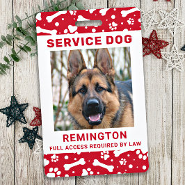 Service Dog-ID Aangepaste rode verf afdrukken Foto Badge