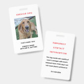 Service Dog ID-badge Badge (Front & Back)