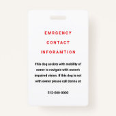 Service Dog ID-badge Badge (Achterkant)