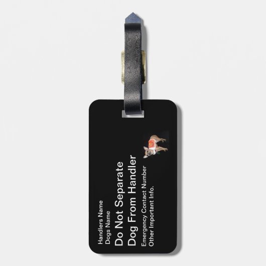 Service Dog ID Bagagelabel (Achterkant verticaal)