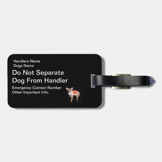 Service Dog ID Bagagelabel (Achterkant horizontaal)