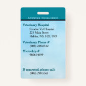 Service Dog ID Kaart blauwgroen verticale badge (Achterkant)