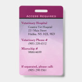 Service Dog ID Kaart paarse Verticale Badge (Achterkant)