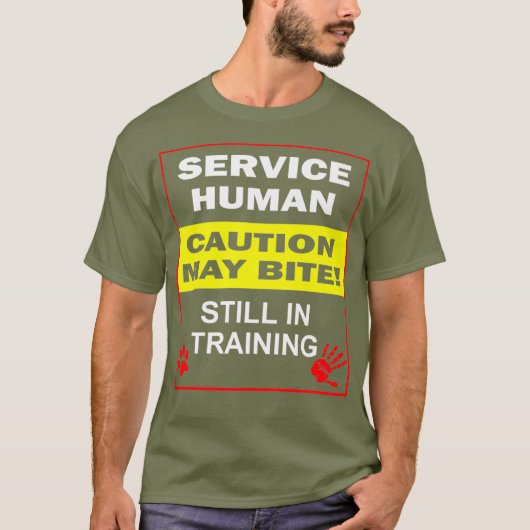 Service Dog in Training Funny Human Training Dog T-shirt (Voorkant)
