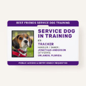 Service Dog in training Gepersonaliseerde foto-ID Badge (Voorkant)