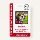 Service Dog in training ID Custom Logo Photo Badge (Voorkant)