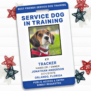 Service Dog in Training Personated Photo ID Card Badge