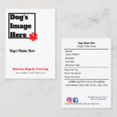 Service Dog in Training Trading Card Visitekaartje (Voorkant / Achterkant)