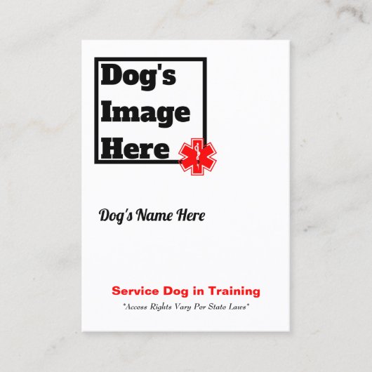Service Dog in Training Trading Card Visitekaartje (Voorkant)