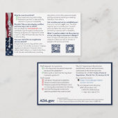 Service Dog Info Kaart: Snelle feiten Visitekaartje (Voorkant / Achterkant)