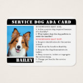 Service Dog Kaart Foto ID Badge Etiquette ADA (Voorkant)