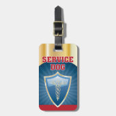 Service Dog label Gold Blue Red met symbool Bagagelabel (Voorkant verticaal)