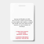 Service Dog Moderne QR Code Rood & Wit Badge (Achterkant)