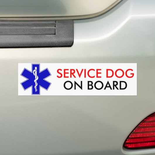 Service Dog on Board Bumpersticker (Op auto)