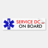 Service Dog on Board Bumpersticker (Voorkant)