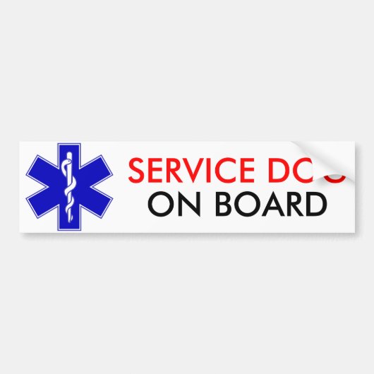 Service Dog on Board Bumpersticker (Voorkant)