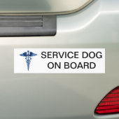 Service Dog on Board Bumpersticker met Medical L (Op auto)