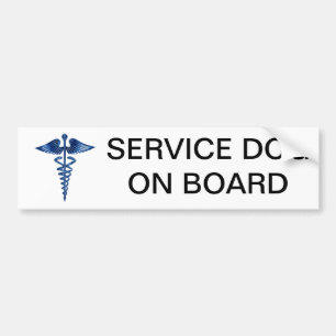 Service Dog on Board Bumpersticker met Medical L