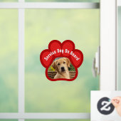 Service Dog On Board Paw Print Photo Red Raamsticker (Huis)